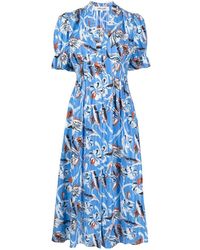 Diane von Furstenberg - Midi-jurk Met Print - Lyst