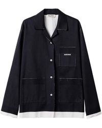 Miu Miu - Knit And Poplin Shirt - Lyst