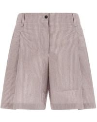 Brunello Cucinelli - Button-Fastening Striped Shorts - Lyst