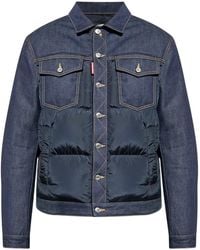 DSquared² - Jacket Made Of Mixed Fabrics - Lyst