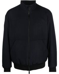 Giorgio Armani - Embroidered-logo Zip-up Jacket - Lyst