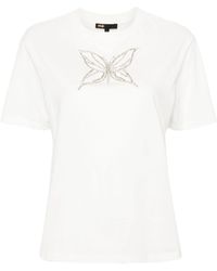 Maje - Butterfly-embellished Cotton T-shirt - Lyst