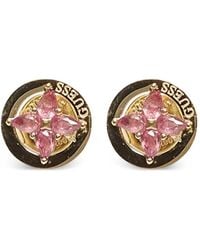 Guess - Crystal-Embellished Floral Earrings - Lyst