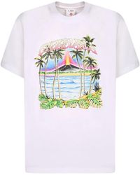 CASABLANCA - Volcano Graphic-Print T-Shirt - Lyst
