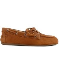 Miu Miu - Lace-Up Logo-Embossed Loafers - Lyst