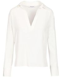 Al Duca d'Aosta - Blouse En Soie À Col V - Lyst