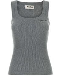 Miu Miu - Geribbelde Tanktop - Lyst