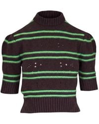 Marni - Striped Pointelle-Knit Cashmere Sweater - Lyst
