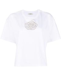 Sandro - T-shirt à logo orné de cristaux - Lyst