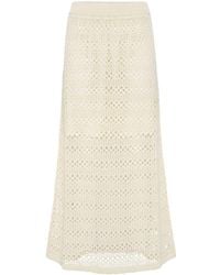 Brunello Cucinelli - High-waisted Crochet-knit Skirt - Lyst