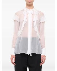 Givenchy - Ruffled Silk-Chiffon Blouse - Lyst