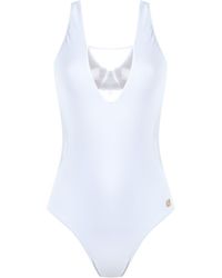 Brigitte Bardot Zwempak In Tule Met Vierkante Hals - Wit