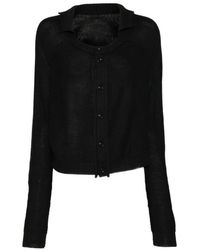 Y's Yohji Yamamoto - Collared Contrast Detail Cardigan - Lyst