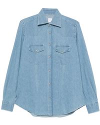 Eleventy - Flap-Pocket Denim Shirt - Lyst