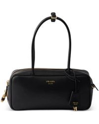 Prada - Medium Leather Top-Handle Bag - Lyst