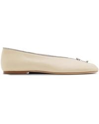 Burberry - Sadler Zip Leather Ballerina Shoes, Brand Size 39 Us - Lyst