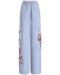 Dolce & Gabbana - Poplin Trousers With Cherry Tree Embroidery - Lyst