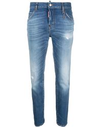 DSquared² - Logo-Plaque Tapered Jeans - Lyst
