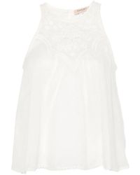Twinset - Sleeveless Round-Neck Blouse - Lyst