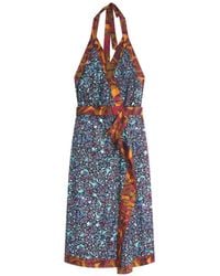 Dries Van Noten - Halterneck Viscose Dress - Lyst
