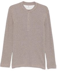 Brunello Cucinelli - Henley-Neck Waffle-Knit Sweater - Lyst