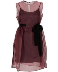LA ROSE - Vestido Corto Con Panel Translúcido - Lyst