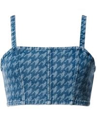 Perfect Moment - Houndstooth-Pattern Square-Neck Top - Lyst
