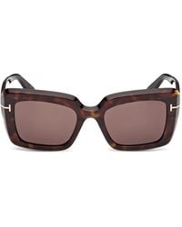 Tom Ford - Zonnebril Met Vierkant Montuur En Logodetail - Lyst