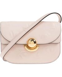 Furla - Sfera Kleine Leren Crossbodytas Met Reliëf - Lyst