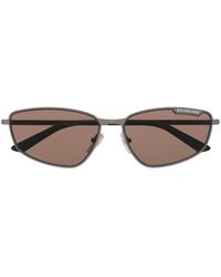 Balenciaga - Engraved-Logo Biker-Style Sunglasses - Lyst