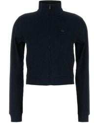 Gucci - Rib Cotton Jersey Zip Sweatshirt With Web - Lyst