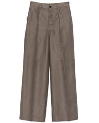 Rick Owens - Cotton Blend Wide-Leg Trousers - Lyst