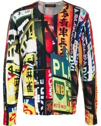 Neil Barrett T-shirt Met Neon Print - Zwart