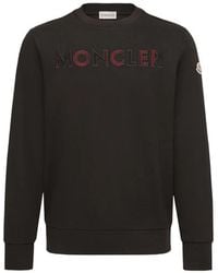 Moncler - Logo-Embroidered Crewneck Sweatshirt - Lyst