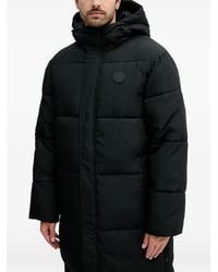 Converse - Hooded Logo-Patch Coat - Lyst