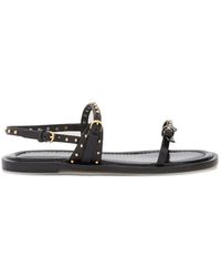 Odissi - Jackie Bow-Detail Leather Sandals - Lyst