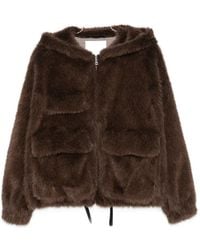 Tela - Hooded Faux-Fur Jacket - Lyst