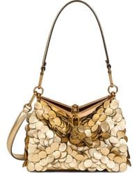 Etro - Small Leather Vela Bag With Laminated Sequins - Lyst
