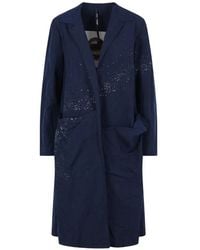 Maria Calderara - Paint-Splatter Notched-Lapel Coat - Lyst