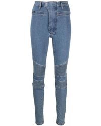 Philipp Plein - Iconic High Waist Biker Jeans - Lyst