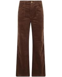 PAIGE - Anessa Corduroy Wide-Leg Jeans - Lyst