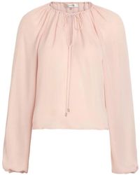 FRAME - Balloon Tie-Fastening Silk Blouse - Lyst