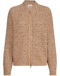 Brunello Cucinelli - Sequin Braided Zipped-Cardigan - Lyst