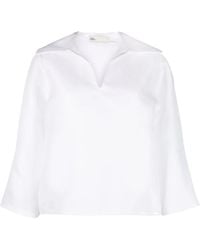 Tory Burch - Spread-Collar Silk Shirt - Lyst