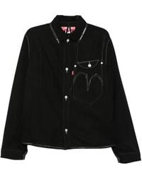 Junya Watanabe - X Levi's Contrast-Stitch Logo-Print Shirt Jacket - Lyst