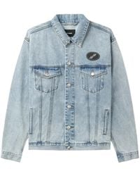 we11done - Logo-Patch Denim Jacket - Lyst