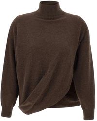 Marella - Turtleneck Twisted-Detail Sweater - Lyst