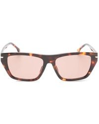 Victoria Beckham - Tortoiseshell-Effect Rectangle-Frame Sunglasses - Lyst