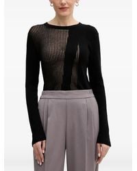 Sisley - Open-Knit Ribbed-Knit Sweater - Lyst