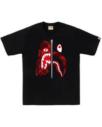 A Bathing Ape - Shark-Print Cotton T-Shirt - Lyst